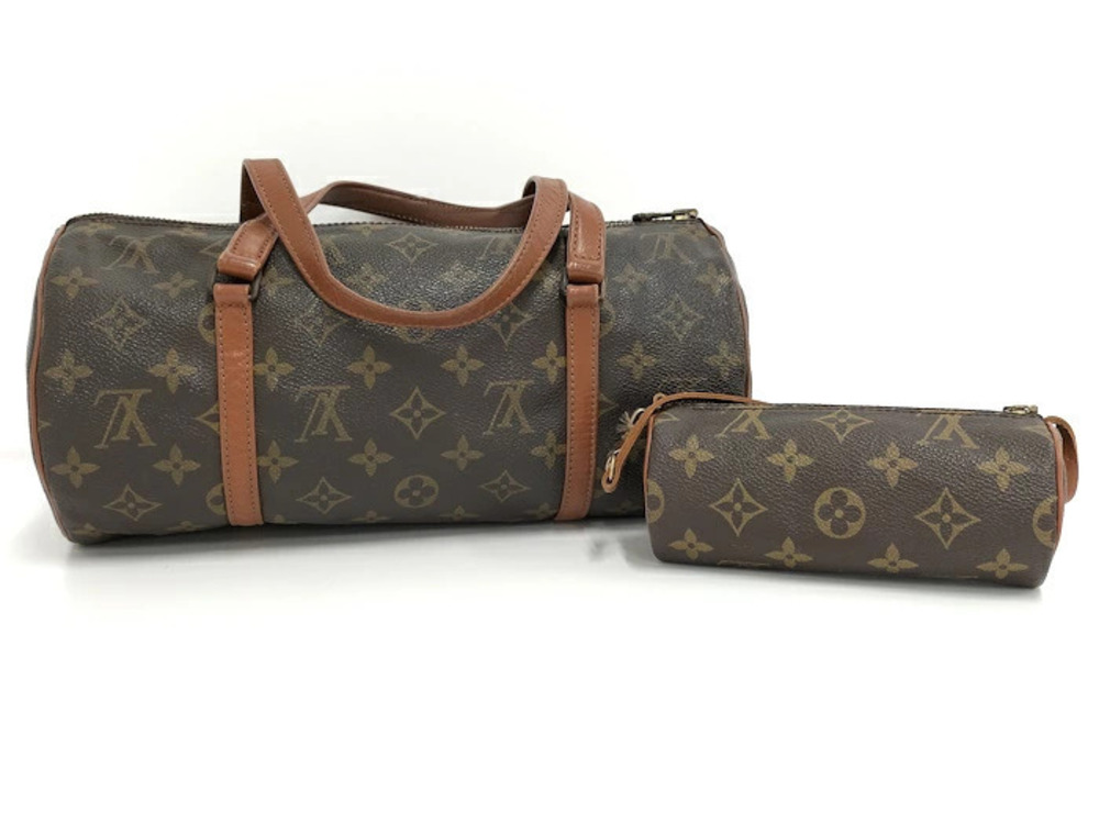 Louis Vuitton Clutch Papillon Handbag Monogram Pouch Brown